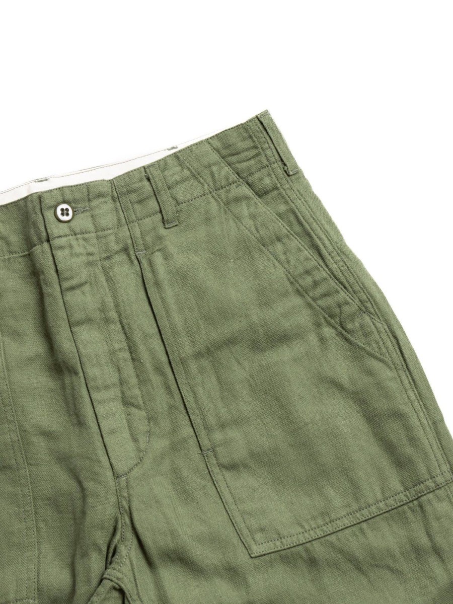 Engineered Garments Fatigue Pant Olive Cotton Hemp Satin | Trousers